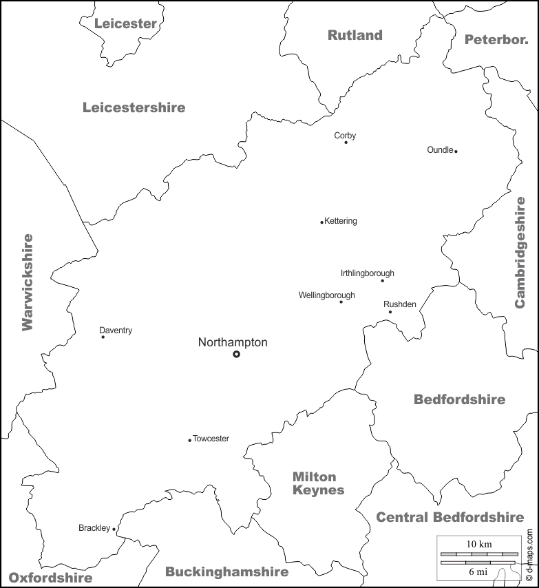 Northamptonshire map