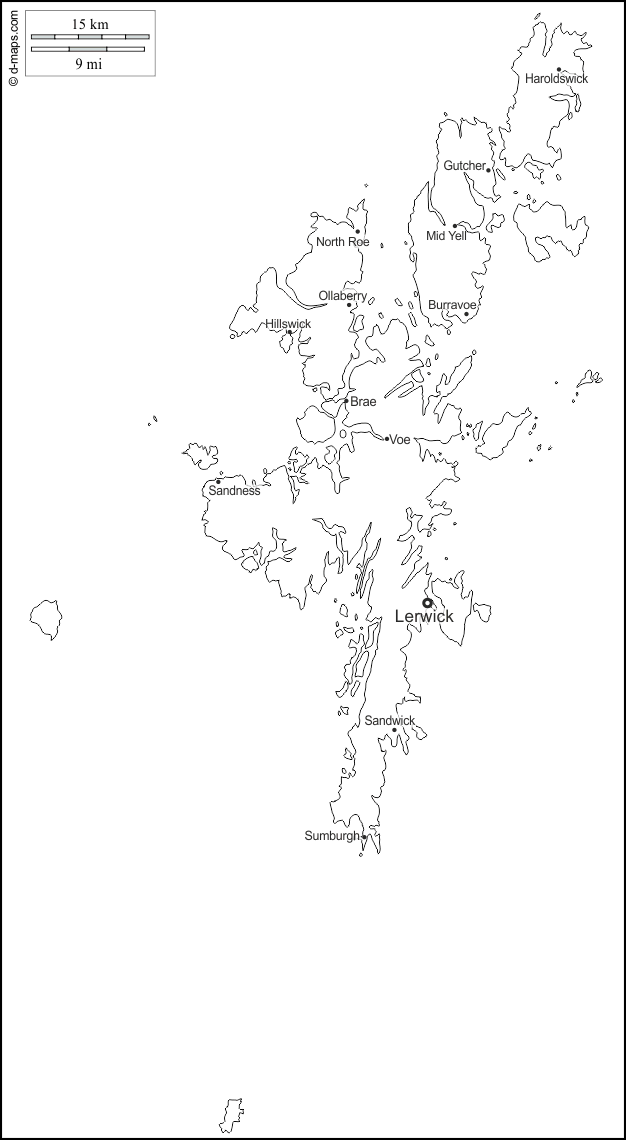 Shetland Island map